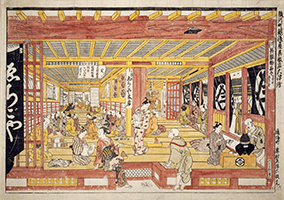 Large Perspective View of the Interior of Echigoya in Suruga-chô