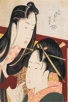 Squeaking a Ground Cherry, Signed Kako ga (Hokusai), c. 1798