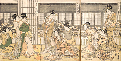 Intoxicated Courtesans, by Utamaro (1754-1806), c.1790s