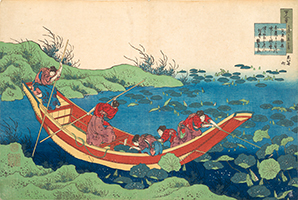 Poet Bunya no Asayasu, One Hundred Poems by 100 Poets Explained by the Nurse, by Hokusai, c. 1835-36