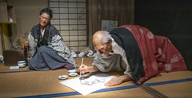 Life-size model of Hokusai and O-Ei based on the drawing by Tsuyuki Iitsu II