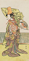 Nakamura Tomijuro I as the Shirabyoshi dancer Ukigusa, by Shunsho, 1776