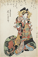 Onoe Kikugoro as the courtesan Agemaki, by Kunisada, c.1820s