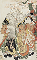 Hotei as a courtesan, by Shunsen, c.1820s