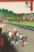 Shiba Shinmei Shrine and Zojoji Temple, by Hiroshige II, 1858