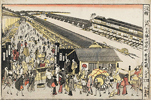 Fish Market at Odawara-cho, Nihonbashi, Edo, by Eiri, c.1800